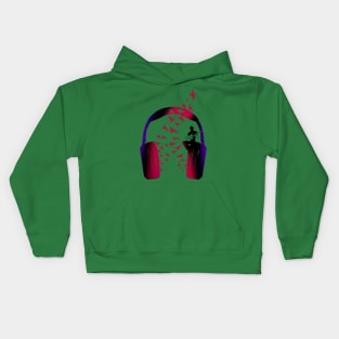 Headphone Music Guitarist Kids Hoodie